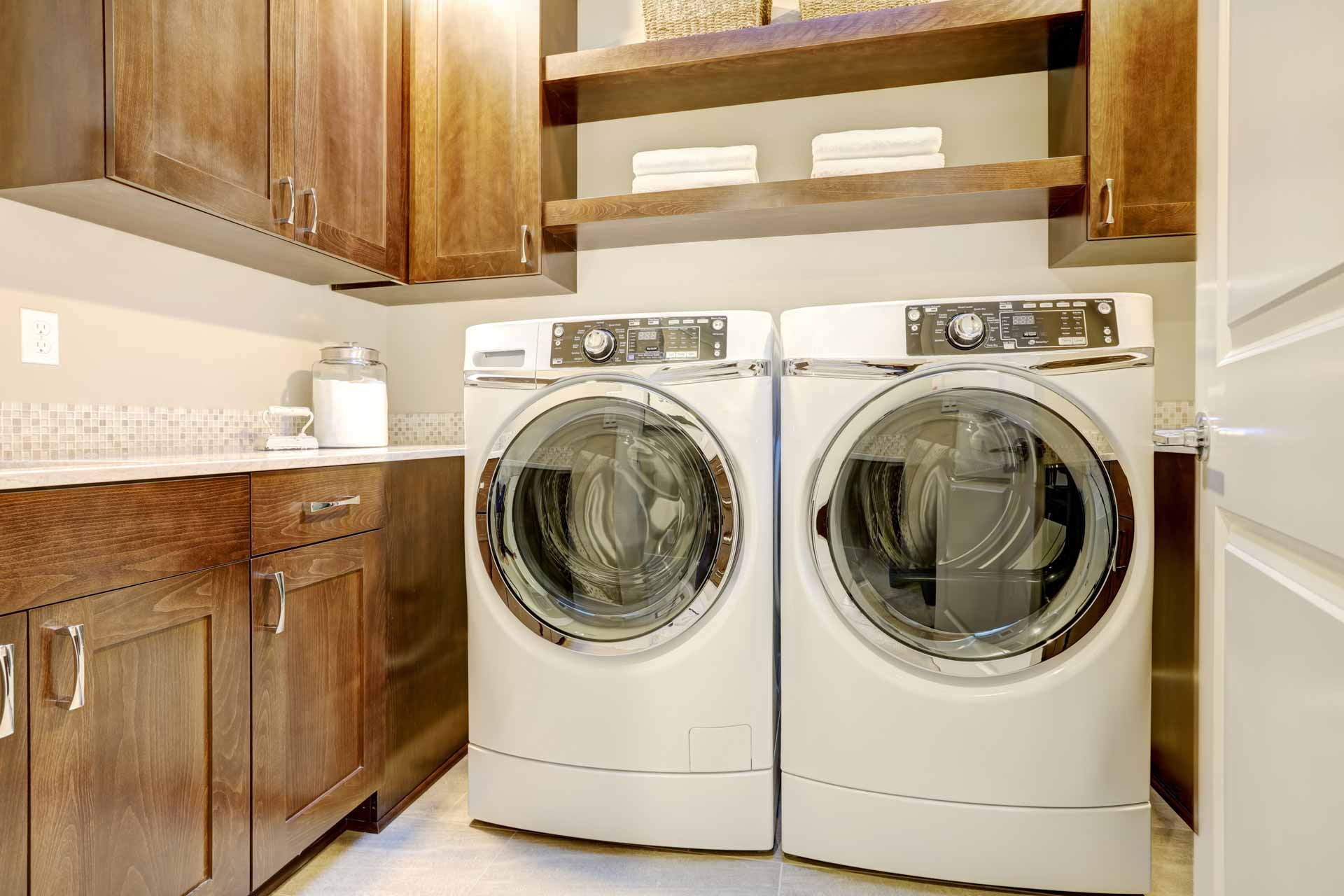 Interior shot of laundry room